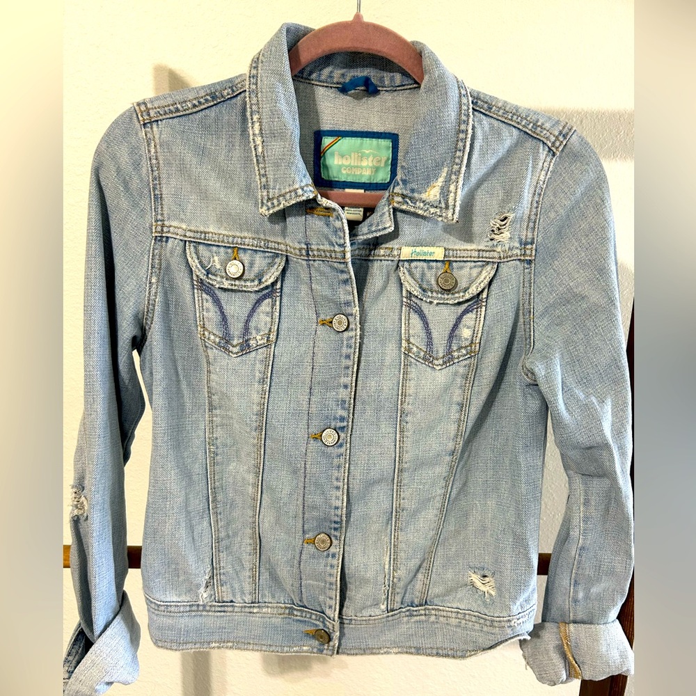 Hollister Blue Denim Jean Jacket Size Large